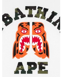 Мужская белая футболка с круглым вырезом с принтом от A Bathing Ape