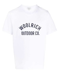 Мужская белая футболка с круглым вырезом с принтом от Woolrich