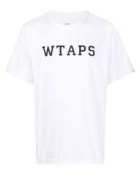 Мужская белая футболка с круглым вырезом с принтом от WTAPS