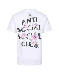 Мужская белая футболка с круглым вырезом с принтом от Anti Social Social Club