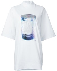 Женская белая футболка с круглым вырезом с принтом от Y-3