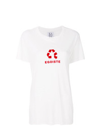 Женская белая футболка с круглым вырезом с принтом от Zoe Karssen