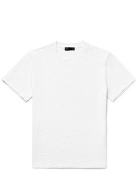 Мужская белая футболка с круглым вырезом с рельефным рисунком от Calvin Klein Collection