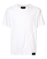 Белая футболка с круглым вырезом с ромбами