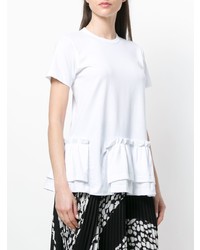 Женская белая футболка с круглым вырезом с рюшами от Comme Des Garcons Comme Des Garcons