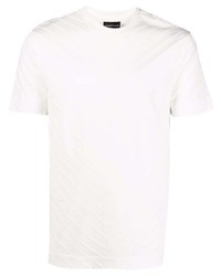 Мужская белая футболка с круглым вырезом с узором зигзаг от Emporio Armani
