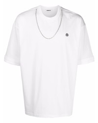 Мужская белая футболка с круглым вырезом с украшением от Ambush
