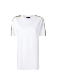 Женская белая футболка с круглым вырезом с украшением от Amen