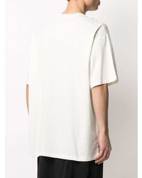 Мужская белая футболка с круглым вырезом с украшением от Raf Simons