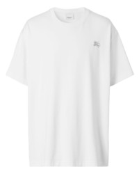 Мужская белая футболка с круглым вырезом с украшением от Burberry
