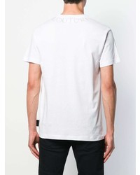 Мужская белая футболка с круглым вырезом с украшением от VERSACE JEANS COUTURE