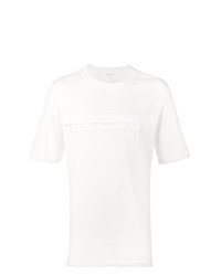 Мужская белая футболка с круглым вырезом с украшением от Helmut Lang