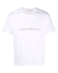 Мужская белая футболка с круглым вырезом с украшением от Ludovic De Saint Sernin