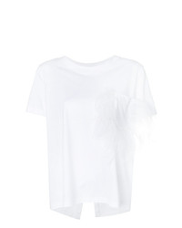 Женская белая футболка с круглым вырезом с украшением от Parlor
