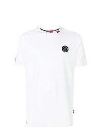 Мужская белая футболка с круглым вырезом с украшением от Plein Sport