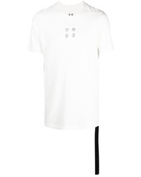 Мужская белая футболка с круглым вырезом с украшением от Rick Owens DRKSHDW