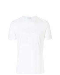 Мужская белая футболка с круглым вырезом с украшением от Versace Collection