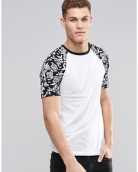 Мужская белая футболка с круглым вырезом с цветочным принтом от Asos