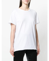 Женская белая футболка с круглым вырезом с цветочным принтом от Ann Demeulemeester