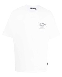 Мужская белая футболка с круглым вырезом с цветочным принтом от FIVE CM