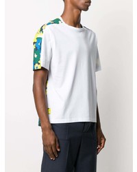 Мужская белая футболка с круглым вырезом с цветочным принтом от Marni