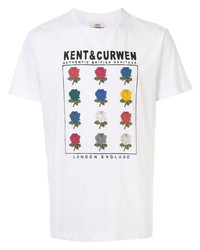 Мужская белая футболка с круглым вырезом с цветочным принтом от Kent & Curwen