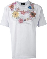 Мужская белая футболка с круглым вырезом с цветочным принтом от Kolor