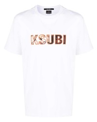Мужская белая футболка с круглым вырезом с цветочным принтом от Ksubi