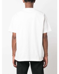 Мужская белая футболка с круглым вырезом с цветочным принтом от Flaneur Homme