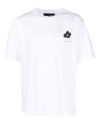 Мужская белая футболка с круглым вырезом с цветочным принтом от Lardini