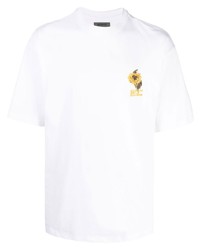 Мужская белая футболка с круглым вырезом с цветочным принтом от Musium Div.