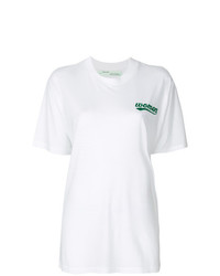 Женская белая футболка с круглым вырезом с цветочным принтом от Off-White