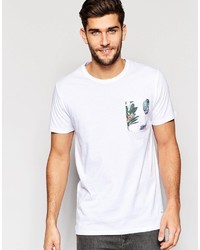 Мужская белая футболка с круглым вырезом с цветочным принтом от ONLY & SONS