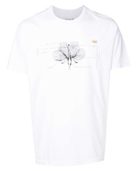 Мужская белая футболка с круглым вырезом с цветочным принтом от OSKLEN
