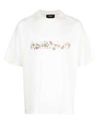 Мужская белая футболка с круглым вырезом с цветочным принтом от Represent