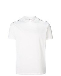 Мужская белая футболка с круглым вырезом с шипами от Valentino