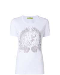 Женская белая футболка с круглым вырезом с шипами от Versace Jeans