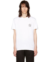 Белая футболка с круглым вырезом со звездами