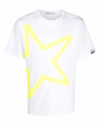 Мужская белая футболка с круглым вырезом со звездами от Golden Goose