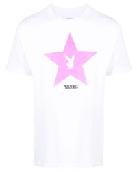 Мужская белая футболка с круглым вырезом со звездами от Pleasures