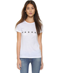 Женская белая футболка с круглым вырезом со звездами от South Parade