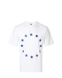 Мужская белая футболка с круглым вырезом со звездами от Études