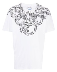 Мужская белая футболка с круглым вырезом со змеиным рисунком от Marcelo Burlon County of Milan