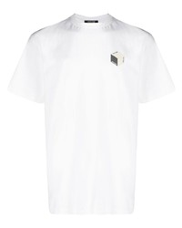 Мужская белая футболка с круглым вырезом со змеиным рисунком от Roberto Cavalli