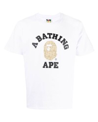 Мужская белая футболка с круглым вырезом от A Bathing Ape