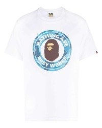 Мужская белая футболка с круглым вырезом от A Bathing Ape