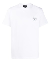 Мужская белая футболка с круглым вырезом от A.P.C.