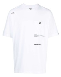 Мужская белая футболка с круглым вырезом от AAPE BY A BATHING APE