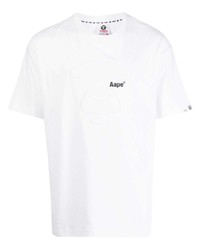 Мужская белая футболка с круглым вырезом от AAPE BY A BATHING APE