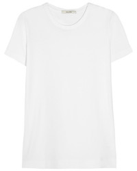 Женская белая футболка с круглым вырезом от ADAM by Adam Lippes
